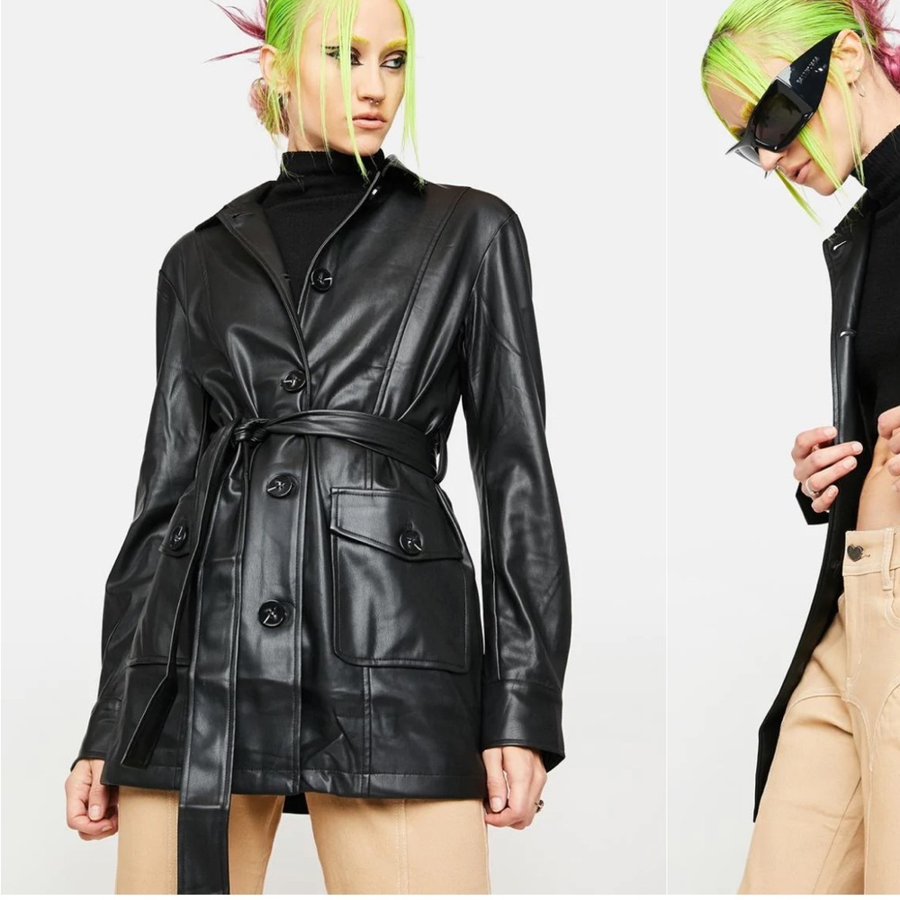 New Cindy Vegan Leather Trench coat